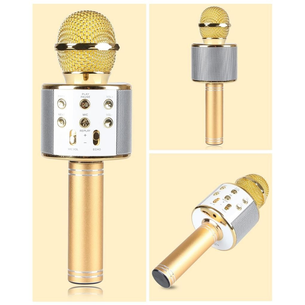 WSTER WS-858 version 2 Wireless Bluetooth Karaoke Microphone Speaker KTV Handheld Player WSTER WS-858 version 2 Wireless Bluetooth Karaoke Microphone Speaker KTV Handheld Player